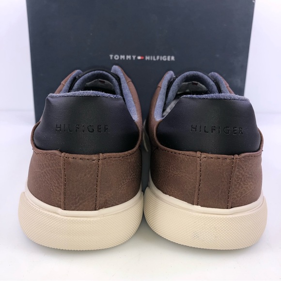 Tommy Hilfiger Mens Ref Brown Trainers Sneakers Shoes - Picture 7 of 9